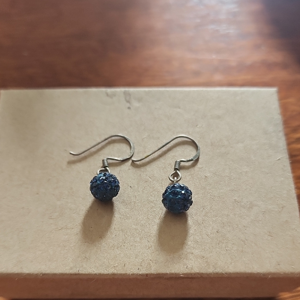 Elegant Blue Beaded Earrings - Picture 1 of 2